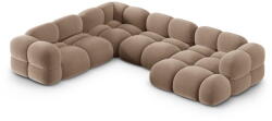 Cosmopolitan Design Barna bársony sarokkanapé (bal oldali-U alakú) Loretto - Cosmopolitan Design