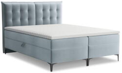 Makamii Világoskék ágyneműtartós boxspring ágy 140x200 cm Mikana - Makamii