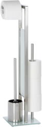 WENKO Matt ezüstszínű rozsdamentes acél WC-papír tartó WC-kefével Rivalta - Wenko