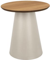 Actona Krémszínű-natúr színű kerek dohányzóasztal tölgyfa dekoros asztallappal ø 45 cm Soli - Actona
