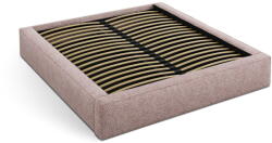 Micadoni Világos rózsaszín kárpitozott ágyneműtartós franciaágy ágyráccsal 160x200 cm Simon - Micadoni