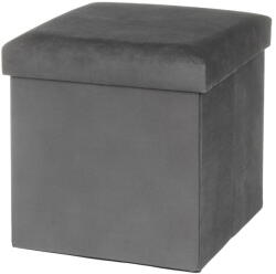 Casa Selección Sötétszürke bársony puff Estela - Casa Selección - bonami - 11 382 Ft