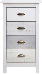 Marckeric Romantica magas fehér-szürke komód 4 fiókkal, 46 x 80 cm - Marckeric