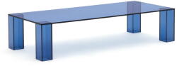 Kave Home Kék üveg dohányzóasztal 60x140 cm Adularia - Kave Home