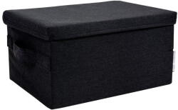 Bigso Fekete fedeles textil tárolódoboz 35x26x19 cm Soft Storage - Bigso