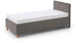 meise.möbel Szürke kárpitozott ágyneműtartós gyerekágy ágyráccsal 90x200 cm Fun - Meise Möbel