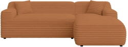 Ropez Terrakotta színű kordbársony sarokkanapé (jobb oldali-heverő résszel) Martin - Ropez