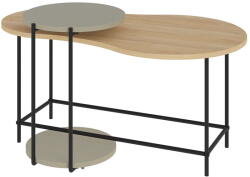 Marckeric Dohányzóasztal szett tölgyfa dekoros asztallappal, 2 db-os 65x103 cm Rosie - Marckeric