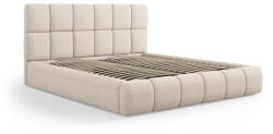 Micadoni Bézs kárpitozott ágyneműtartós franciaágy ágyráccsal 200x200 cm Bellis - Micadoni Home