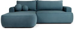 Bonami Selection Kék buklé kinyitható sarokkanapé (bal oldali) Quinoa - Bonami Selection
