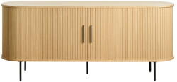 Unique Furniture Natúr színű alacsony komód tolóajtóval, tölgyfa dekorral 76x180 cm Nola - Unique Furniture