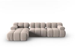 Micadoni Világosbarna bársony moduláris sarokkanapé (bal oldali) Bellis - Micadoni