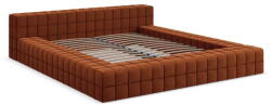 Makamii Terrakotta színű kárpitozott franciaágy ágyráccsal 160x200 cm Akela - Makamii