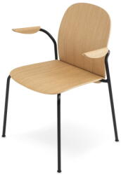 GAZZDA Natúr színű karfás-rakásolható étkezőszék szett 2 db-os tölgyfa dekorral Book - Gazzda