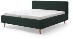 meise.möbel Sötétzöld kárpitozott ágyneműtartós franciaágy ágyráccsal 160x200 cm Mattis Cord - Meise Möbel
