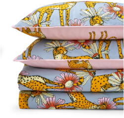 Their Nibs Rózsaszín-szürke kétszemélyes pamut ágyneműhuzat 200x200 cm Untamed Cheetah - Their Nibs