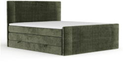 Maison de Reve Sötétzöld ágyneműtartós boxspring ágy 180x200 cm Bergamo - Maison de Rêve