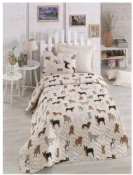 Mijolnir Peritos krémszínű egyszemélyes ágytakaró párnahuzattal, 160 x 220 cm