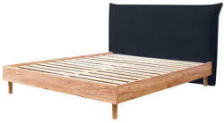 Bobochic Sötétkék-natúr színű franciaágy ágyráccsal 160x200 cm Charlie - Bobochic Paris