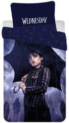 Jerry Fabrics Sötétkék egyszemélyes pamut gyerek ágyneműhuzat 140x200 cm Wednesday "Rain" - Jerry Fabrics