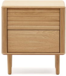 Kave Home Natúr színű éjjeliszekrény tölgyfa dekorral Lenon - Kave Home