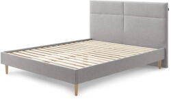 Bobochic Világosszürke kárpitozott franciaágy ágyráccsal 160x200 cm Elyna - Bobochic Paris