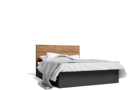 Marckeric Fekete franciaágy tárolóhellyel és ágyráccsal 160x200 cm Malta - Marckeric