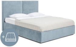 Bonami Kék kárpitozott ágyneműtartós franciaágy matraccal, ágyráccsal 180x200 cm Thessa Bold - Bonami Selection