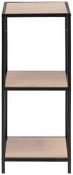 Actona Fekete-natúr színű könyvespolc tölgyfa dekorral 37x83 cm Seaford - Actona