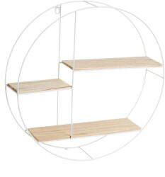 Casa Selección Fehér-natúr színű többszintes paulownia fali polc - Casa Selección