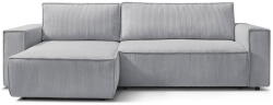 Bobochic Paris Világosszürke kordbársony kinyitható sarokkanapé (variálható) Nihad - Bobochic Paris