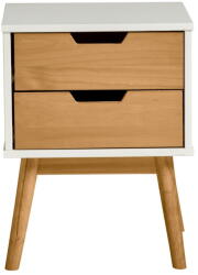 Marckeric Baku barna-fehér éjjeliszekrény tömör borovi fenyőből - Marckeric