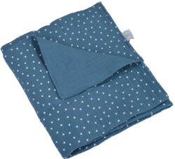 Bébé Douceur Kék muszlin gyerek takaró 75x75 cm - Bébé Douceur