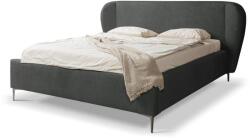 Makamii Sötétszürke kárpitozott franciaágy ágyráccsal 140x200 cm Makana - Makamii