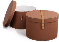 Bigso Barna fedeles dekoratív karton tárolódoboz szett 2 db-os ø 37, 5x25 cm Rut Restore Paper Laminate - Bigso