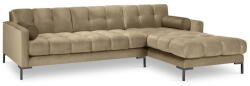 Cosmopolitan Design Bali bézs bársony sarokkanapé, jobb oldali - Cosmopolitan Design