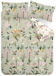 RHS Világoszöld kétszemélyes hosszabbított pamut ágyneműhuzat 230x220 cm Exotic Floral - RHS