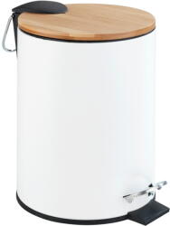WENKO Tortona Bamboo fehér pedálos szemetes, 3 l - Wenko