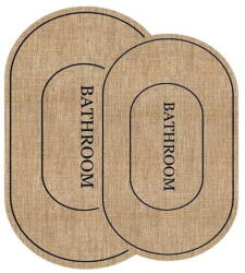 Mila Home Fekete-barna fürdőszobai kilépő szett 2 db-os 60x90 cm Jute Look - Mila Home