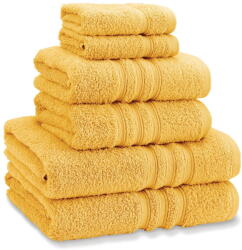 Catherine Lansfield Sárga frottír pamut törölköző és fürdőlepedő készlet 6 db-os Zero Twist - Catherine Lansfield