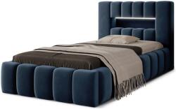 Eltap Sötétkék kárpitozott ágyneműtartós egyszemélyes ágy ágyráccsal 90x200 cm Lamica - ELTAP