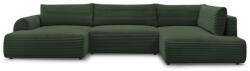 Bobochic Paris Sötétzöld kordbársony kinyitható sarokkanapé (bal oldali-U alakú) Lucien - Bobochic Paris