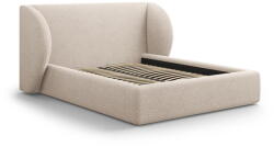 Micadoni Bézs kárpitozott ágyneműtartós franciaágy ágyráccsal 180x200 cm Miley - Micadoni