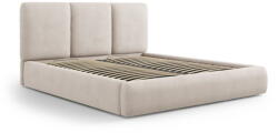 Mazzini Sofa Bézs kárpitozott ágyneműtartós franciaágy ágyráccsal 160x200 cm Brody - Mazzini Beds