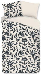 Good Morning Fekete-bézs egyszemélyes-hosszabbított pamut ágyneműhuzat 140x220 cm Emilia - Good Morning