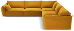 Mazzini Sofas Mustársárga bársony sarokkanapé Vanda - Mazzini Sofas