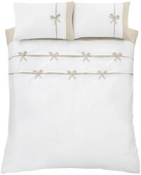 Catherine Lansfield Fehér kétszemélyes-hosszabbított ágyneműhuzat 230x220 cm Milo Bow - Catherine Lansfield