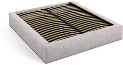 Micadoni Bézs kárpitozott ágyneműtartós franciaágy ágyráccsal 140x200 cm Simon - Micadoni