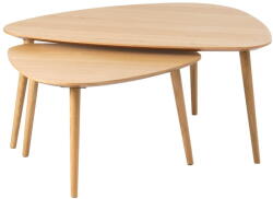 Unique Furniture Natúr színű dohányzóasztal szett tölgyfa dekorral 2 db-os 70x100 cm Adda - Unique Furniture