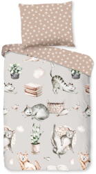 Good Morning Szürke-barna pamut gyerek ágyneműhuzat babaágyhoz 120x150 cm Catlife - Good Morning
